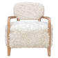 FENRIS FAUX SHEEPSKIN/HARDWOOD ARMCHAIR/LOUNGE CHAIR IN WHITE - MyChocolateWood