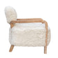 FENRIS FAUX SHEEPSKIN/HARDWOOD ARMCHAIR/LOUNGE CHAIR IN WHITE - MyChocolateWood