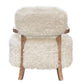 FENRIS FAUX SHEEPSKIN/HARDWOOD ARMCHAIR/LOUNGE CHAIR IN WHITE - MyChocolateWood