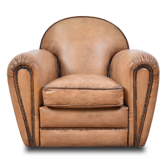 FERNANDO VINTAGE LEATHER SWIVEL CHAIR - MyChocolateWood