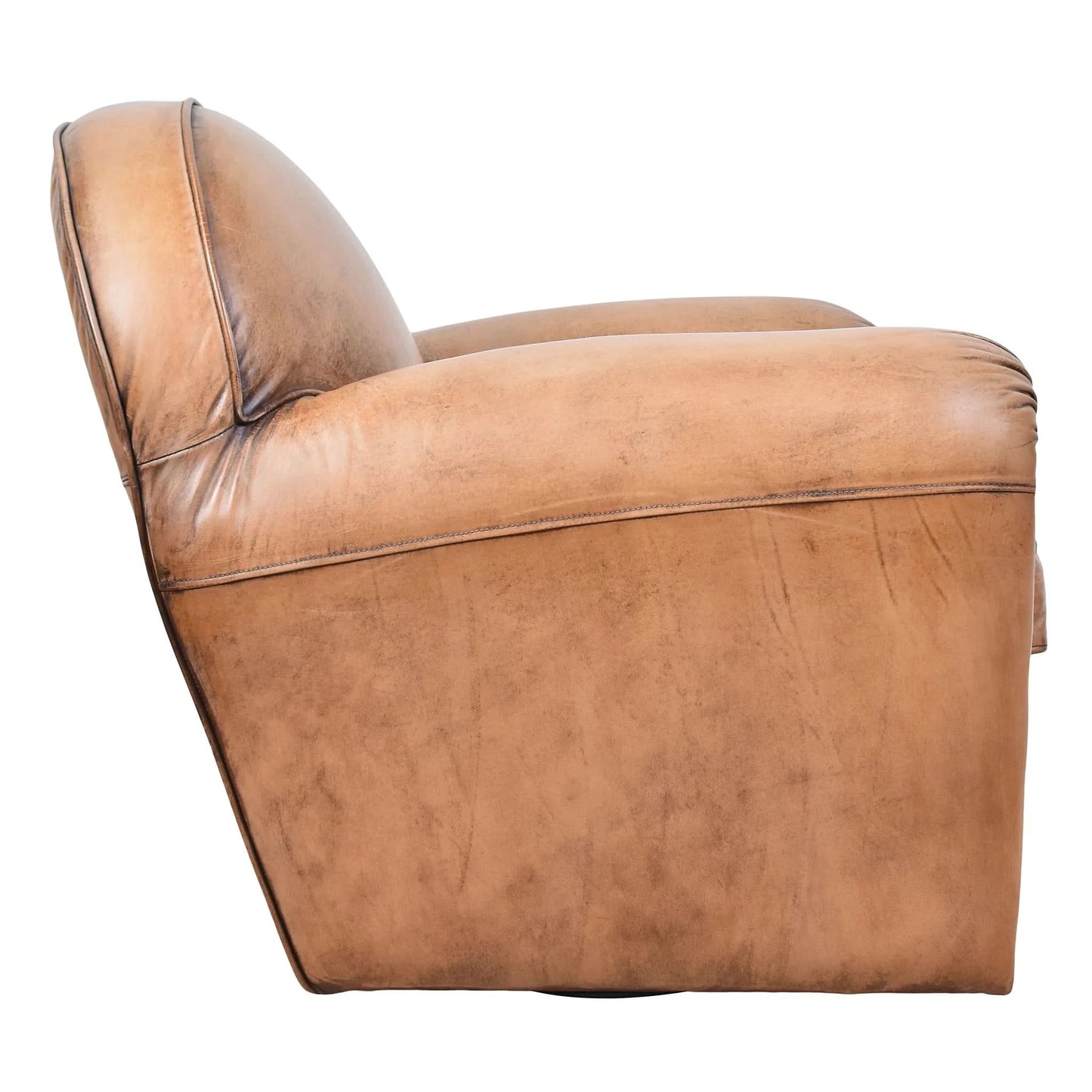FERNANDO VINTAGE LEATHER SWIVEL CHAIR - MyChocolateWood