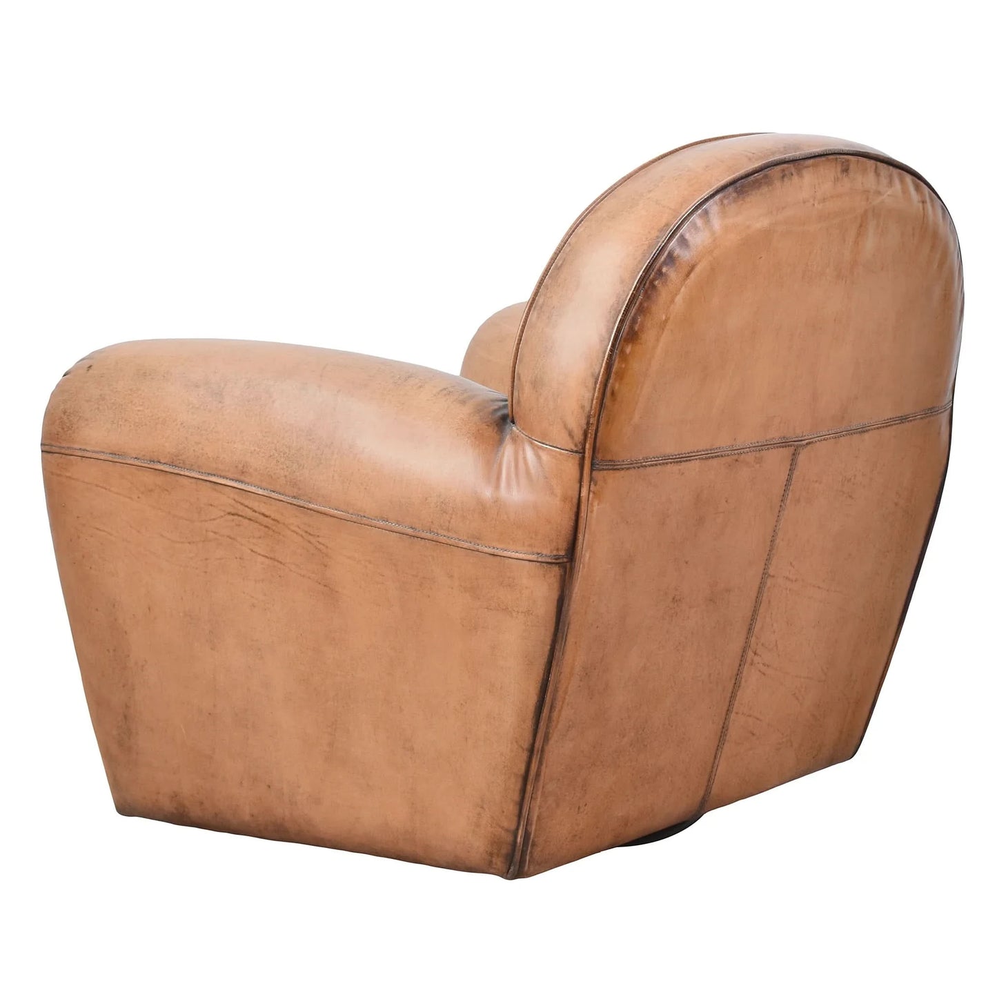 FERNANDO VINTAGE LEATHER SWIVEL CHAIR - MyChocolateWood