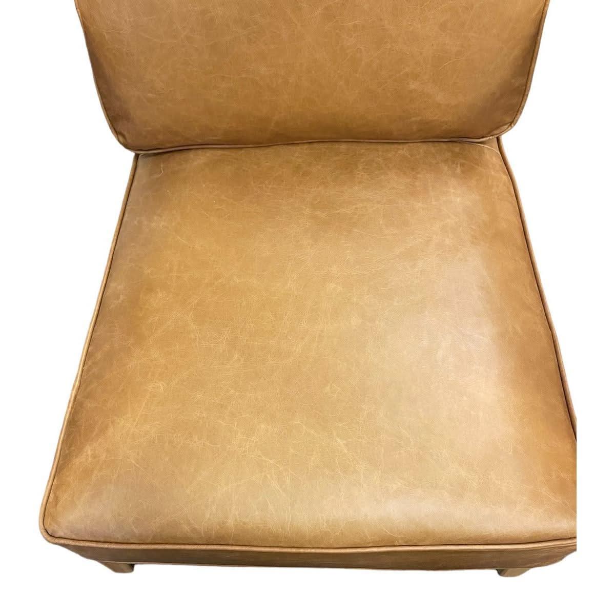FINN LEATHER BUCKLE ARMCHAIR IN COLOMBIA BROWN - MyChocolateWood