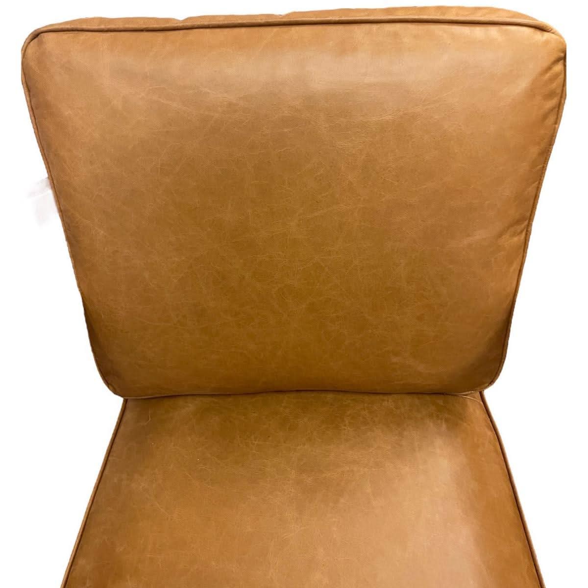 FINN LEATHER BUCKLE ARMCHAIR IN COLOMBIA BROWN - MyChocolateWood