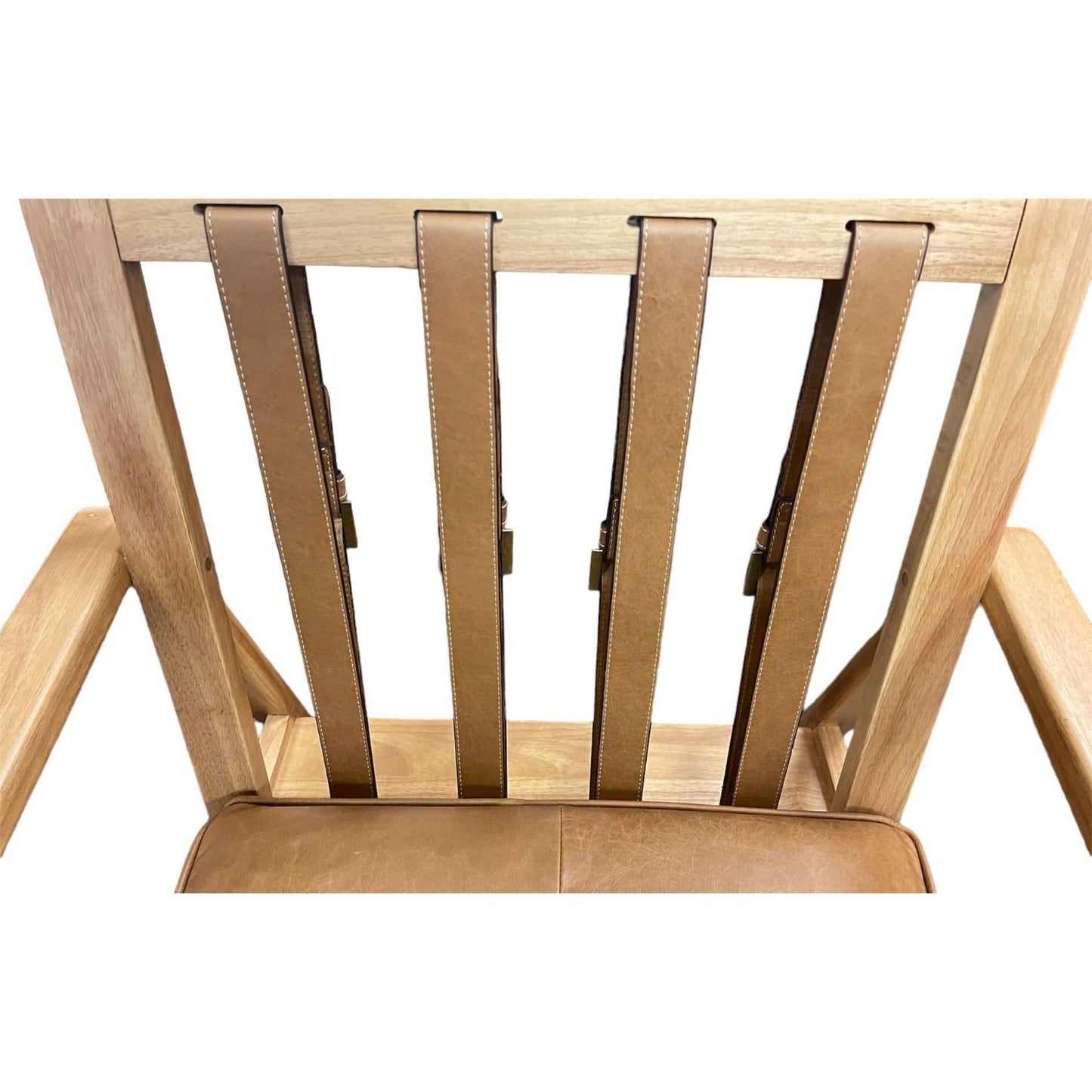 FINN LEATHER BUCKLE ARMCHAIR IN COLOMBIA BROWN - MyChocolateWood