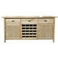 FITAN SOLID OAK SIDEBOARD/BUFFET W/ 15 BOTTLE WINE RACK 3 DRAWER 2-DOOR 130CM - MyChocolateWood