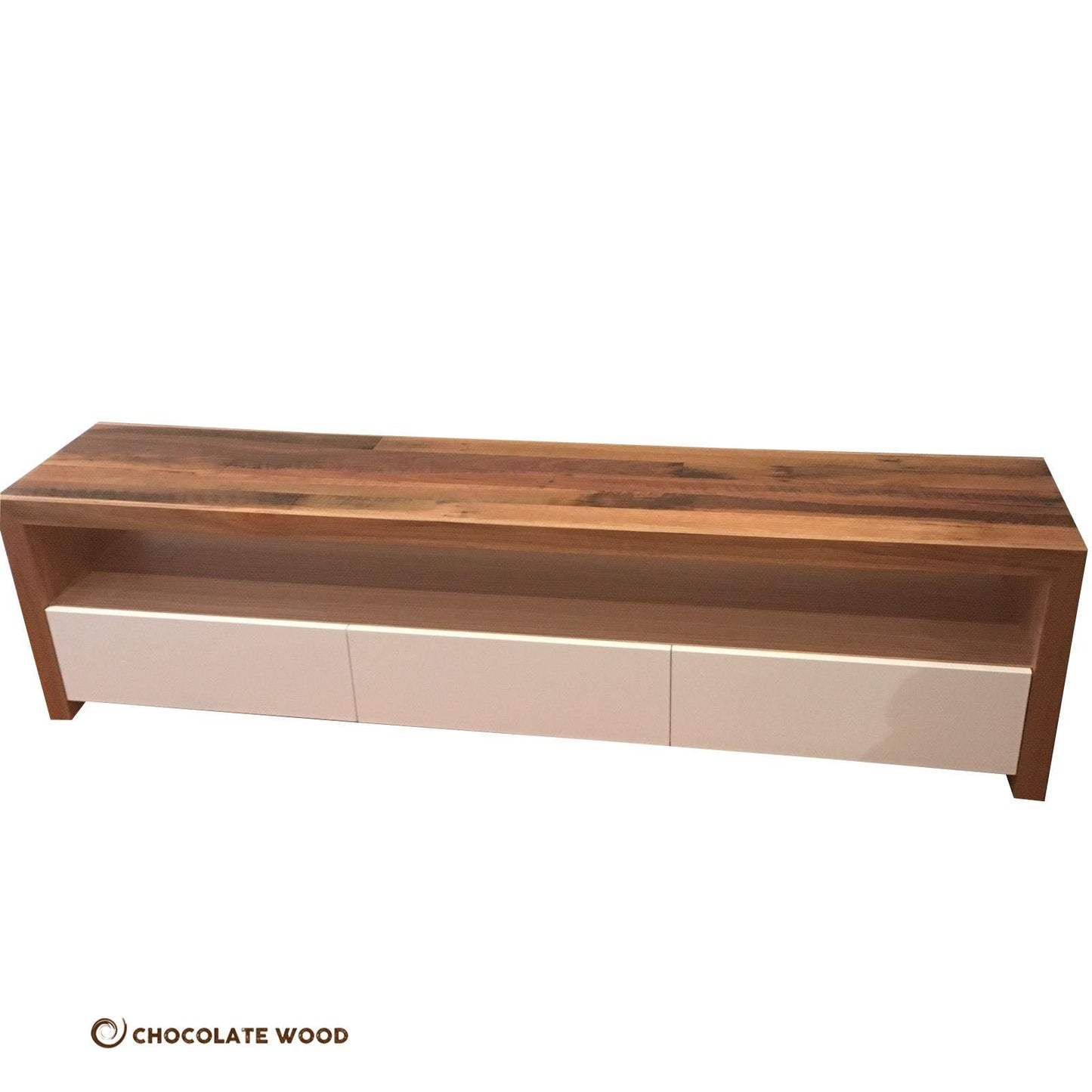 FLAMINGO RECYCLED HARDWOOD 3 DRAWERS TV/ENTERTAINMENT UNIT CUSTOM MADE AUSTRALIAN - MyChocolateWood