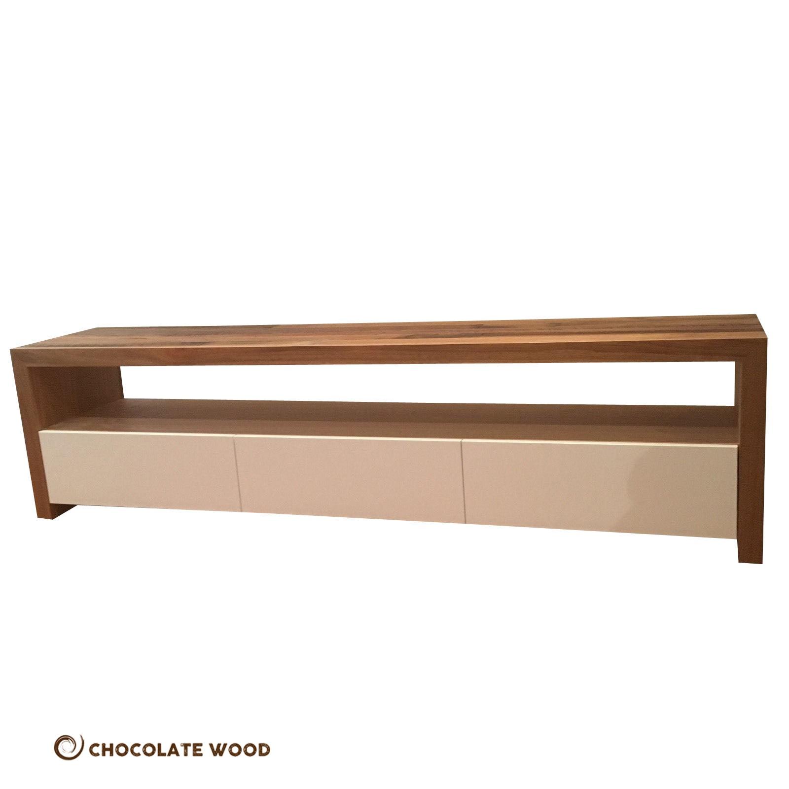 FLAMINGO RECYCLED HARDWOOD 3 DRAWERS TV/ENTERTAINMENT UNIT CUSTOM MADE AUSTRALIAN - MyChocolateWood
