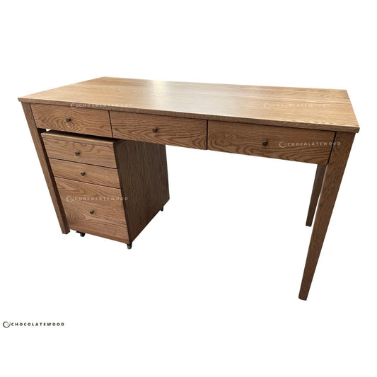 FLORENCE DESK & FILING CABINET IN SOLID AMERICAN OAK - MyChocolateWood