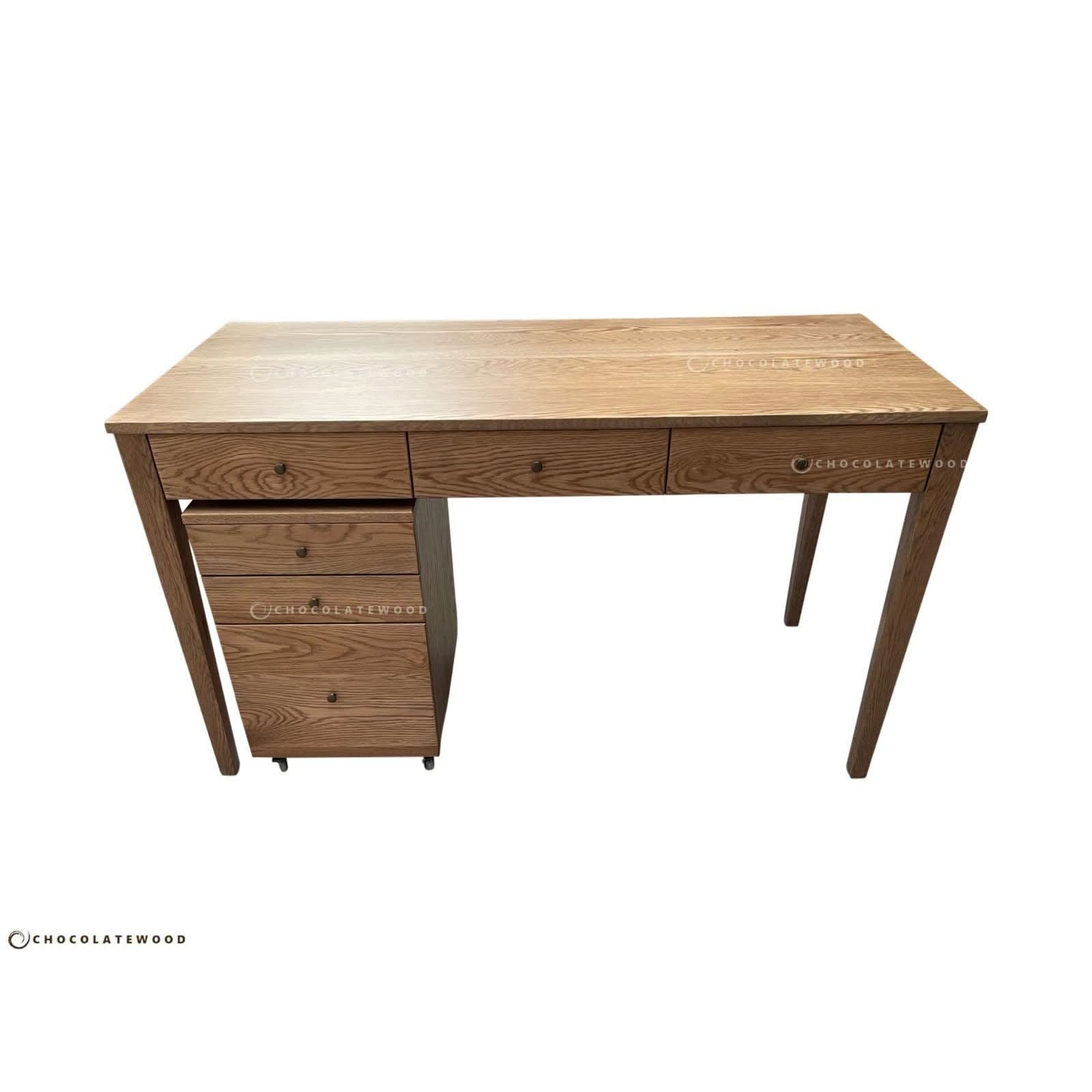 FLORENCE DESK & FILING CABINET IN SOLID AMERICAN OAK - MyChocolateWood