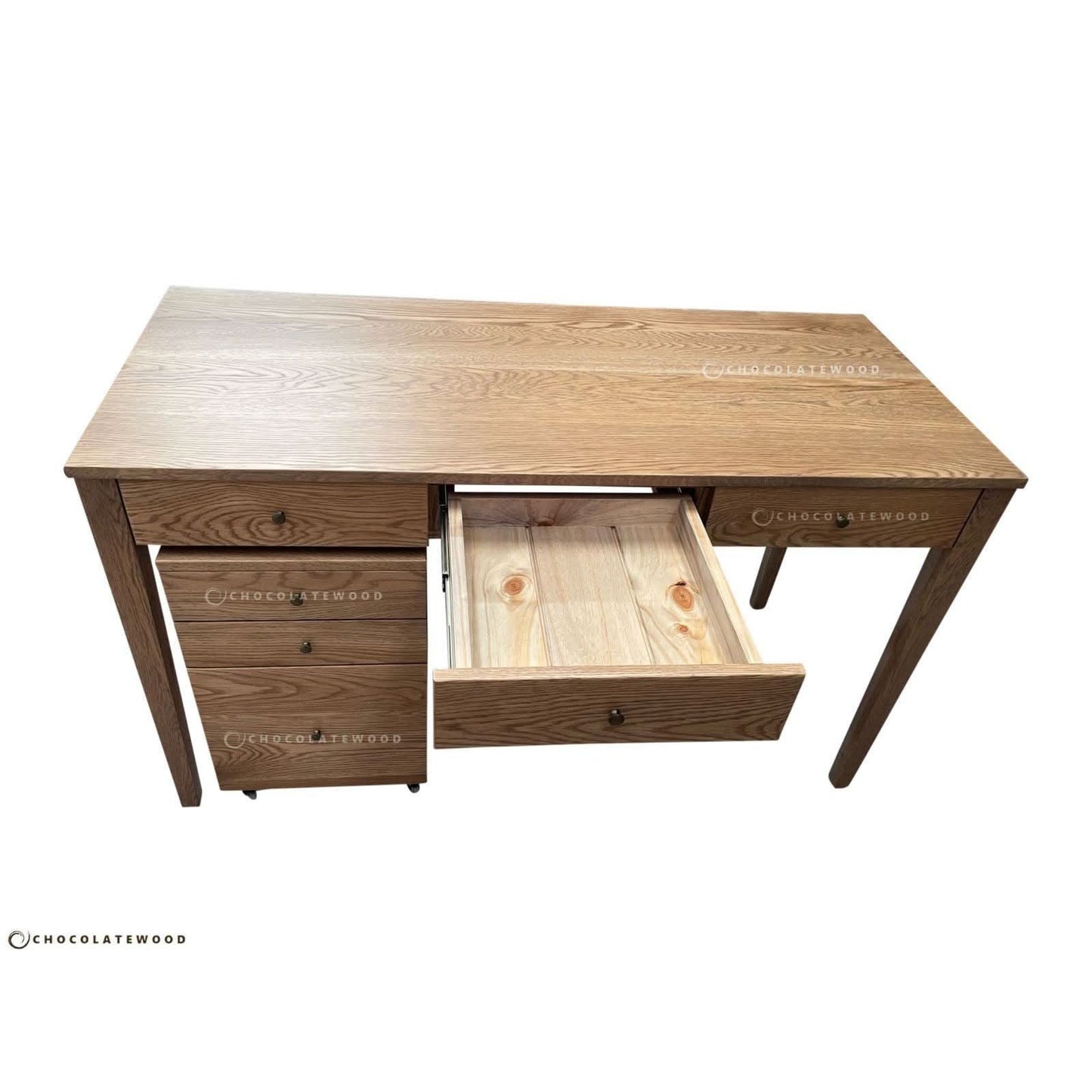 FLORENCE DESK & FILING CABINET IN SOLID AMERICAN OAK - MyChocolateWood