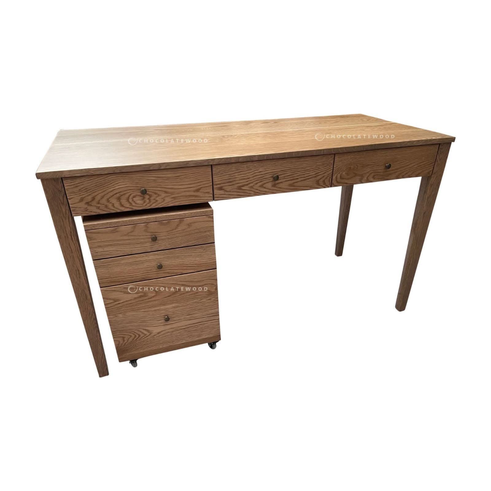 FLORENCE DESK & FILING CABINET IN SOLID AMERICAN OAK - MyChocolateWood