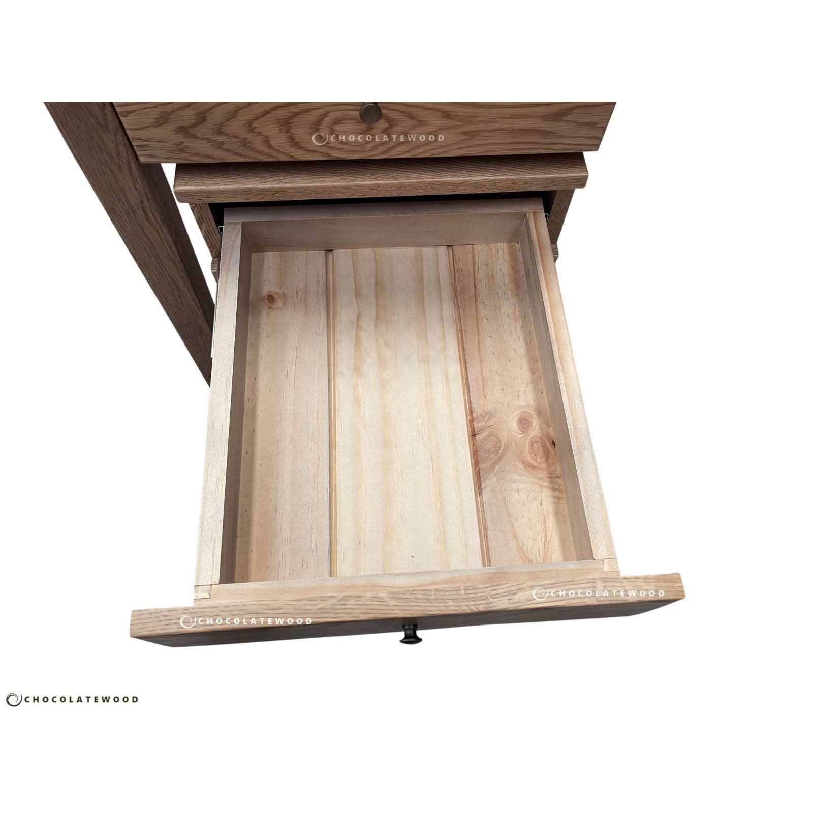 FLORENCE DESK & FILING CABINET IN SOLID AMERICAN OAK - MyChocolateWood