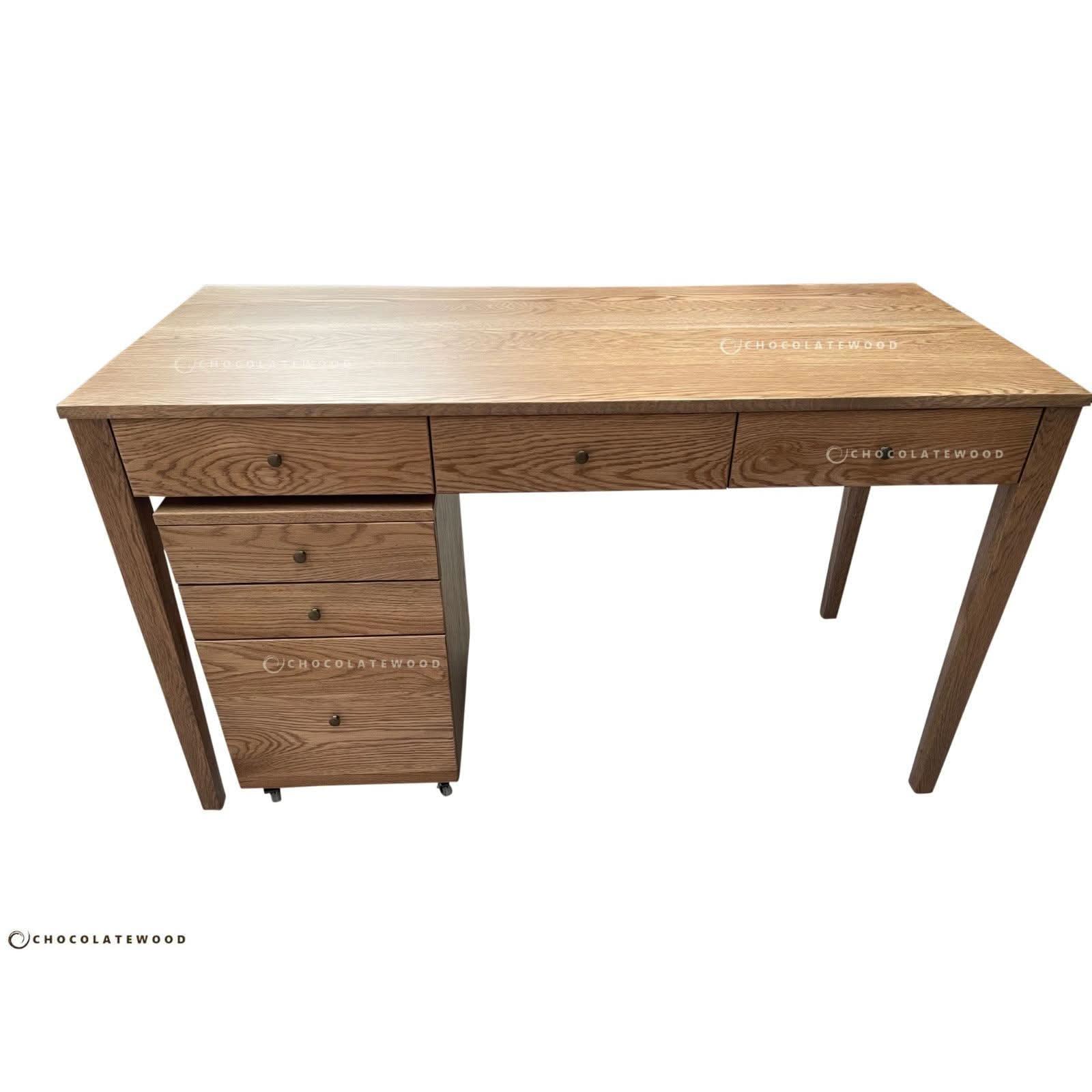 FLORENCE DESK & FILING CABINET IN SOLID AMERICAN OAK - MyChocolateWood