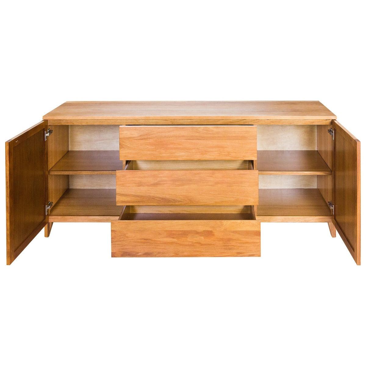 FLORINA BLACKWOOD BUFFET/SIDEBOARD 2 DOORS 3 DRAWERS NATURAL 180CM - MyChocolateWood