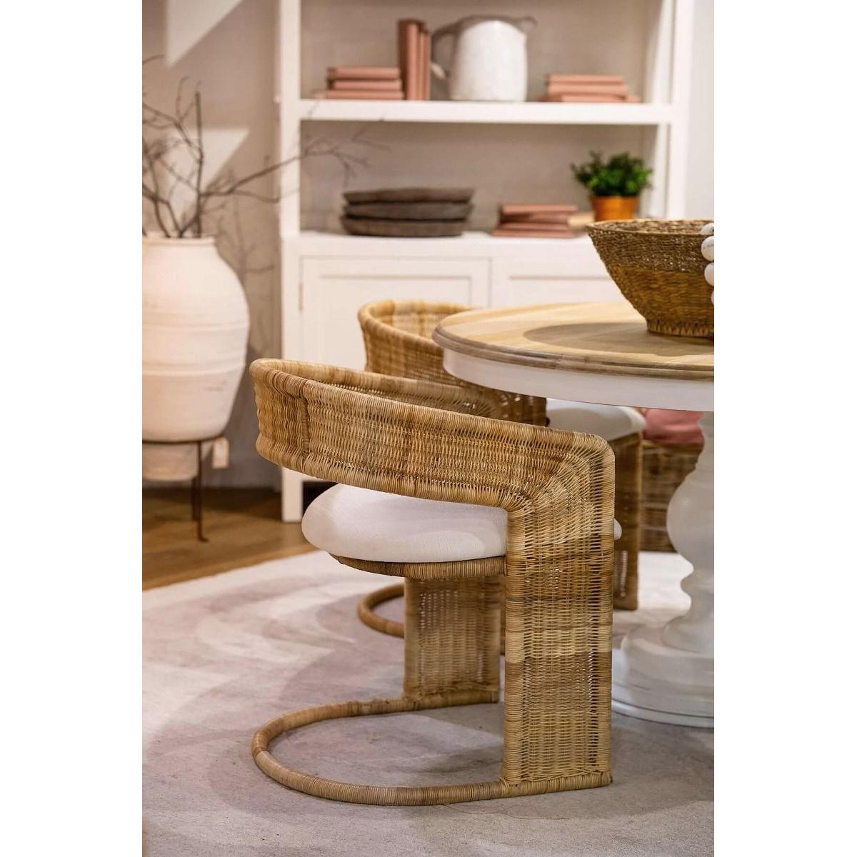 FORSTER  HAMPTON RATTAN DINING CHAIR  IN NATURAL OR WHITE