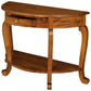 FRANCIS SOLID MAHOGANY TIMBER HALF ROUND SOFA TABLE/CONSOLE/HALL TABLE CABRIOLE LEG - LIGHT PECAN - MyChocolateWood