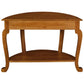 FRANCIS SOLID MAHOGANY TIMBER HALF ROUND SOFA TABLE/CONSOLE/HALL TABLE CABRIOLE LEG - LIGHT PECAN - MyChocolateWood