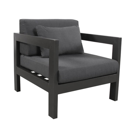 FRITZ OUTDOORS SINGLE SOFA IN CHARCOAL/DARK GREY - MyChocolateWood