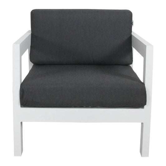 FRITZ OUTDOORS SINGLE SOFA IN WHITE/DARK GREY - MyChocolateWood