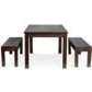 FULTON SOLID MAHOGANY 3 PIECE BENCH DINING SET IN CHOCOLATE 150CM - MyChocolateWood