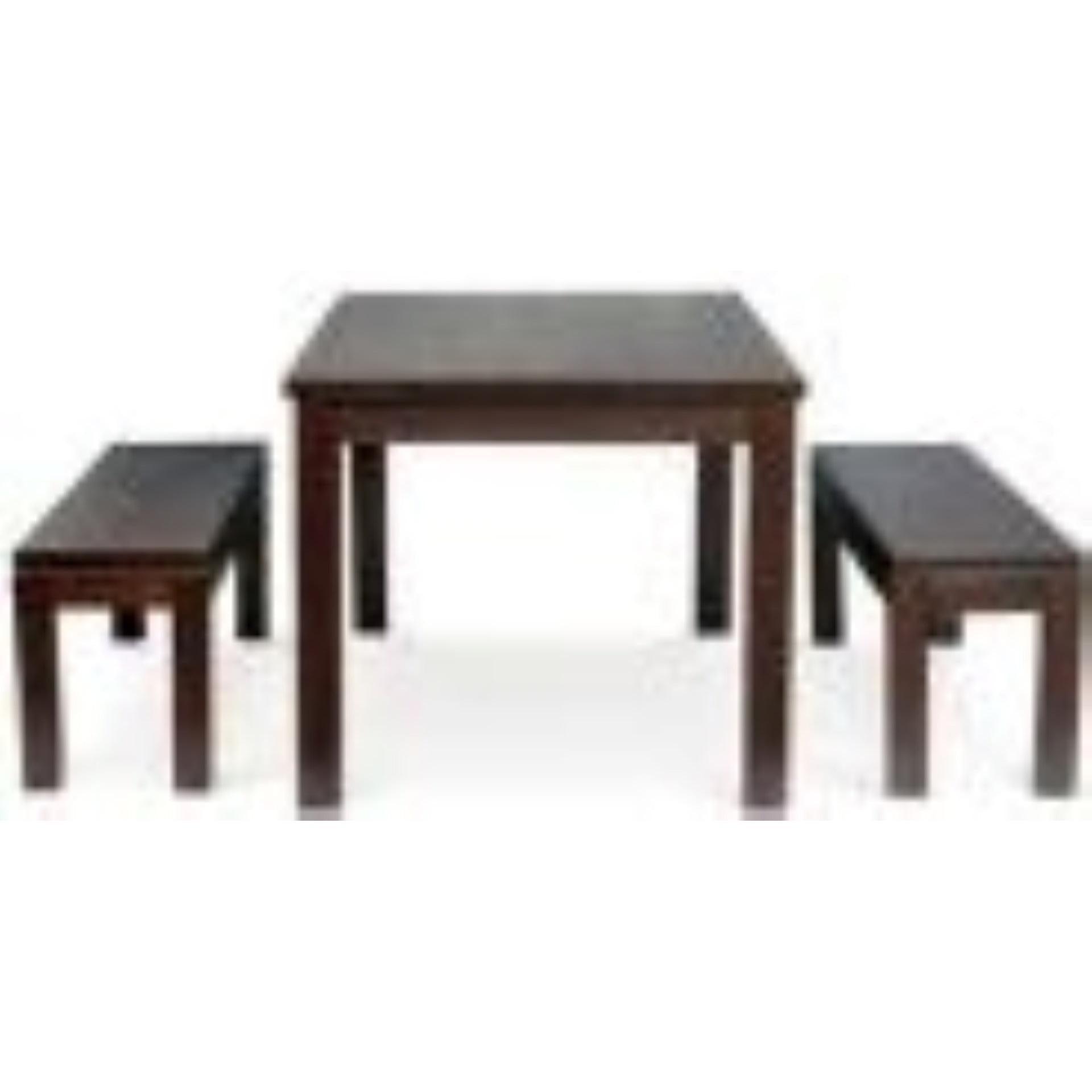 FULTON SOLID MAHOGANY 3 PIECE BENCH DINING SET IN CHOCOLATE 150CM - MyChocolateWood