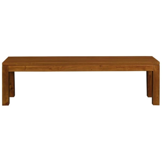 FULTON SOLID MAHOGANY TIMBER BENCH 158CM IN LIGHT PECAN - MyChocolateWood