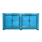 FUZHOU HSB110 CHINESE ANTIQUE RECYCLED  PINE TIMBER BUFFET/SIDEBOARD 4 DOORS BLUE - MyChocolateWood