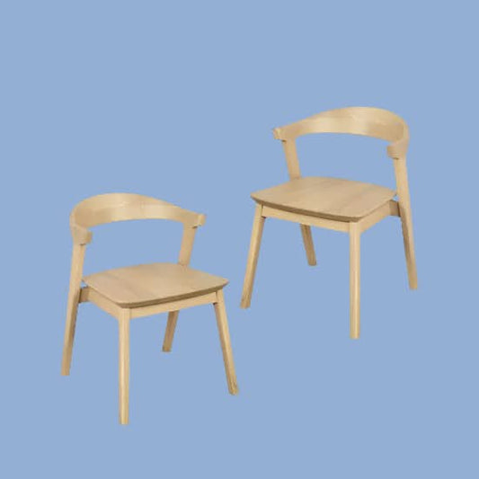FYNN SOLID OAK DINING CHAIRS IN NATURAL SET OF 2 - MyChocolateWood