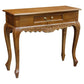 GABRIELLE QUEEN ANN CARVED SOLID MAHOGANY CONSOLE TABLE/HALL TABLE 1 DRAWER IN LIGHT PECAN 90CM - MyChocolateWood