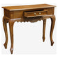 GABRIELLE QUEEN ANN CARVED SOLID MAHOGANY CONSOLE TABLE/HALL TABLE 1 DRAWER IN LIGHT PECAN 90CM - MyChocolateWood