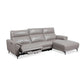 GARDIE PLUSH LEATHER 2-SEATER + CHAISE POWER SECTIONAL SOFA LOUNGE STONE - MyChocolateWood