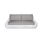 GASCONI 3-SEATER OUTDOOR ARMLESS SOFA WHITE FRAME/GREY CUSHIONS