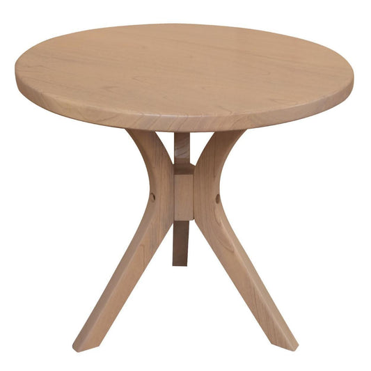 GATSBY WHITE CEDAR LARGE ROUND SIDE TABLE/LAMP TABLE NATURAL - MyChocolateWood