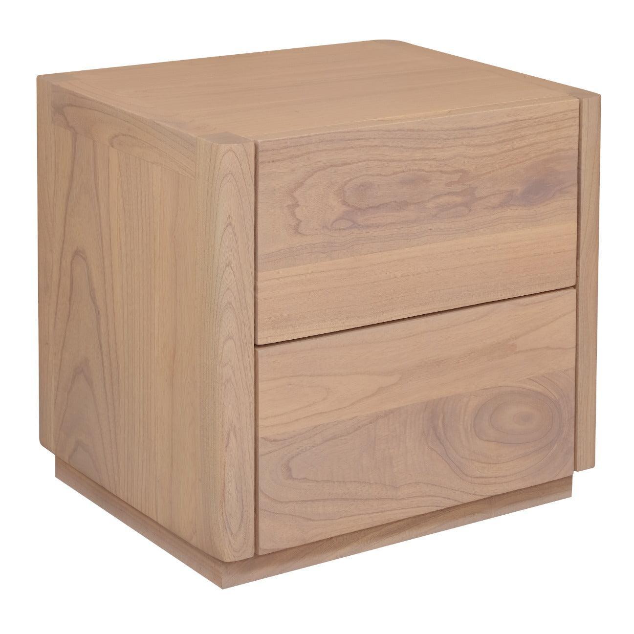 GATSBY WHITE CEDAR (MINDI WOOD) 2 DRAWER BEDSIDE TABLE NATURAL - MyChocolateWood