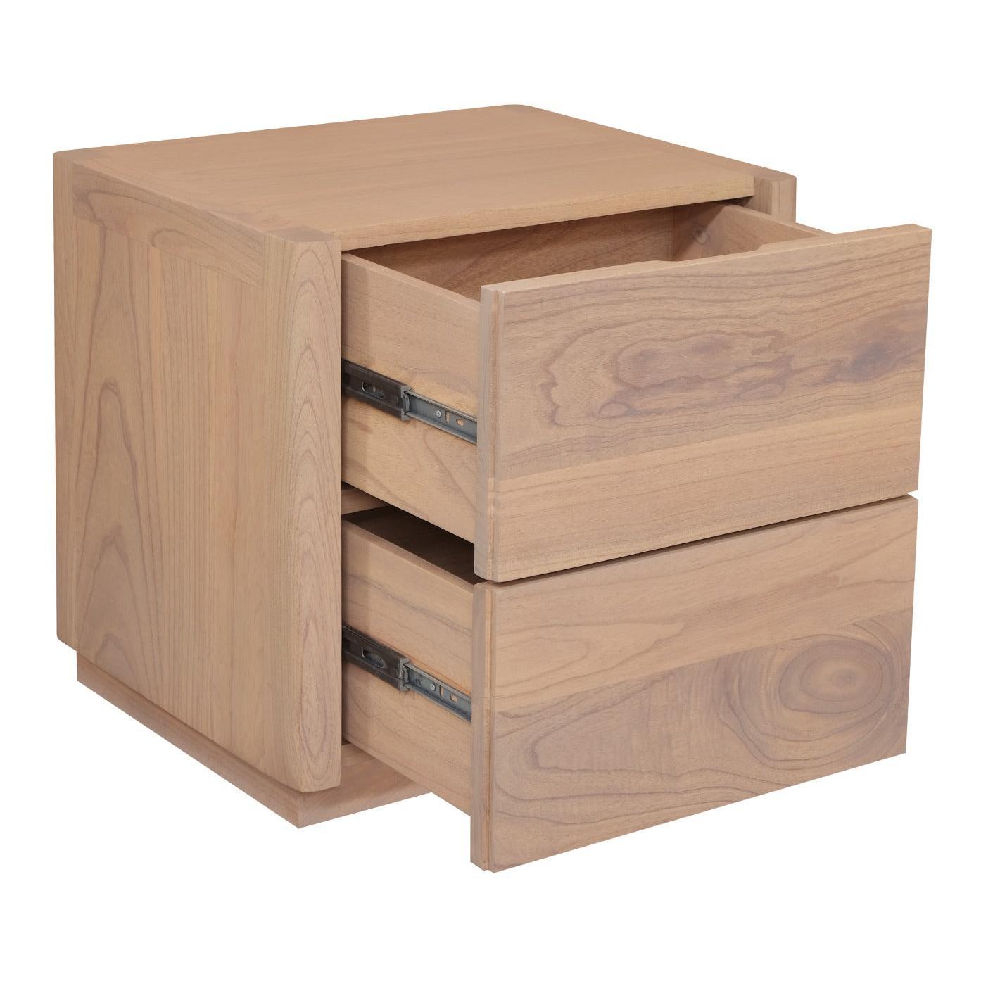 GATSBY WHITE CEDAR (MINDI WOOD) 2 DRAWER BEDSIDE TABLE NATURAL - MyChocolateWood