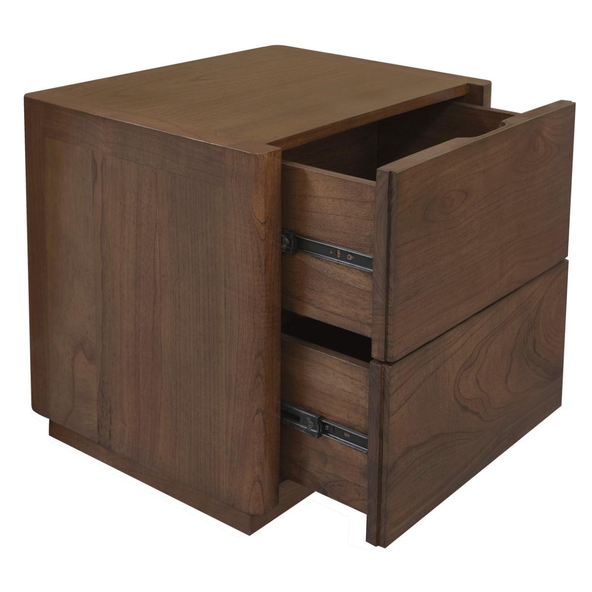 GATSBY WHITE CEDAR (MINDI WOOD) 2 DRAWER BEDSIDE TABLE WALNUT - MyChocolateWood