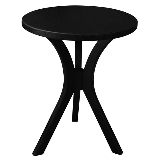 GATSBY WHITE CEDAR SMALL ROUND SIDE TABLE BLACK - MyChocolateWood