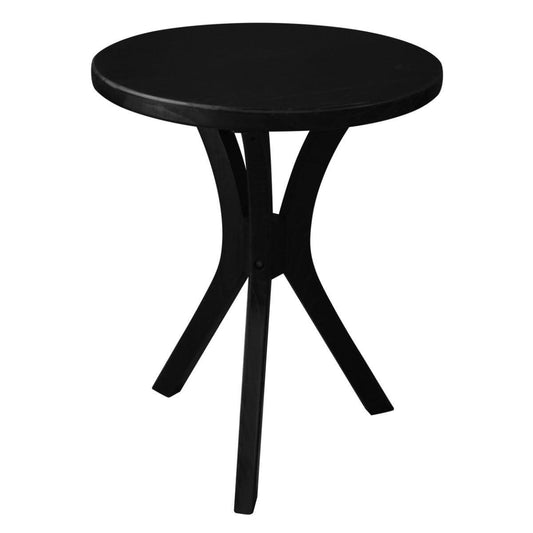 GATSBY WHITE CEDAR SMALL ROUND SIDE TABLE BLACK - MyChocolateWood