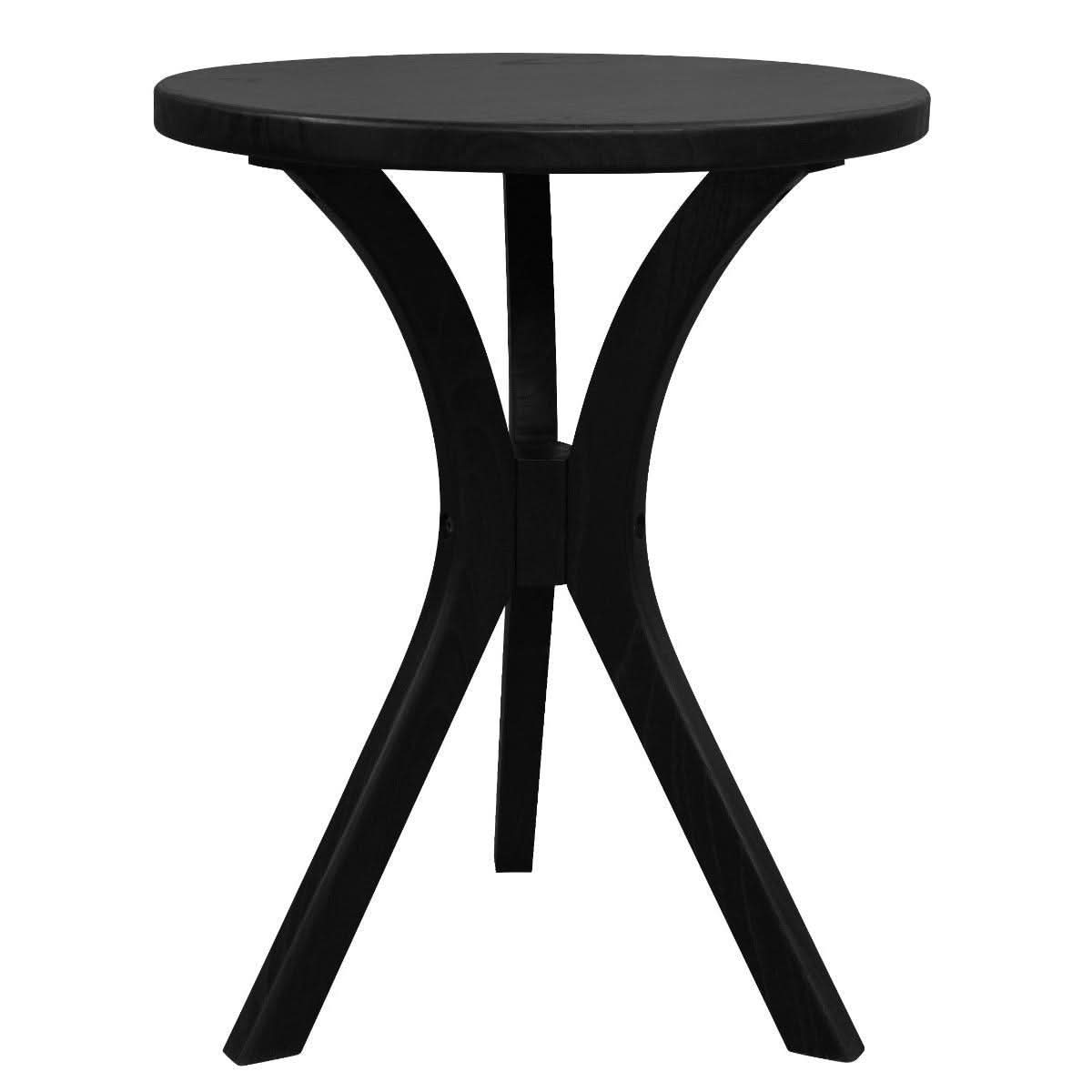 GATSBY WHITE CEDAR SMALL ROUND SIDE TABLE BLACK - MyChocolateWood