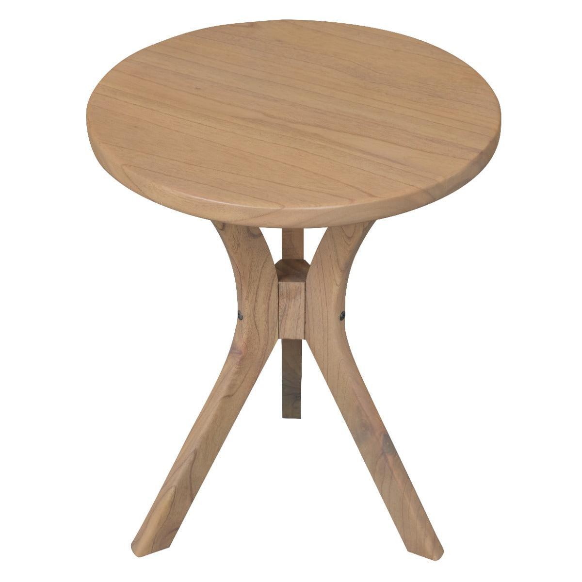 GATSBY WHITE CEDAR SMALL ROUND SIDE TABLE/LAMP TABLE NATURAL - MyChocolateWood