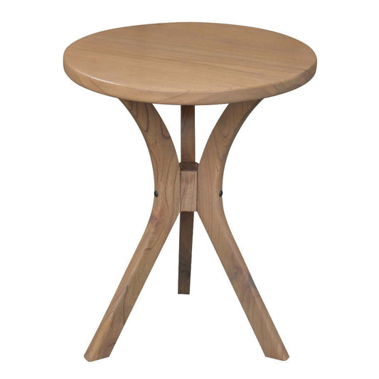 GATSBY WHITE CEDAR SMALL ROUND SIDE TABLE/LAMP TABLE NATURAL - MyChocolateWood
