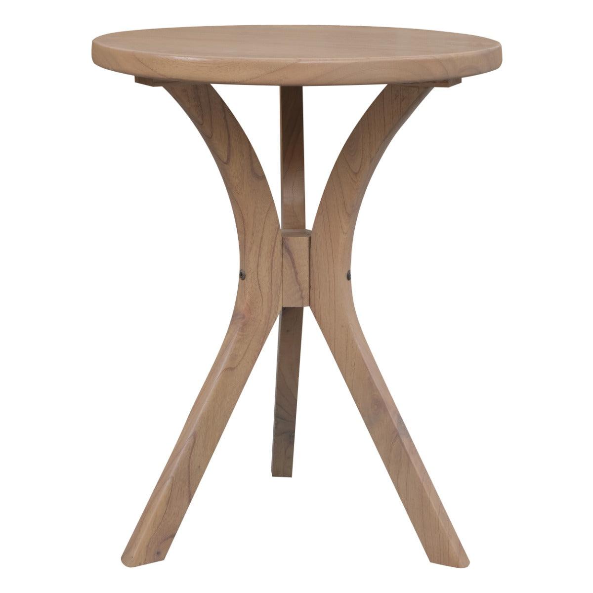 GATSBY WHITE CEDAR SMALL ROUND SIDE TABLE/LAMP TABLE NATURAL - MyChocolateWood