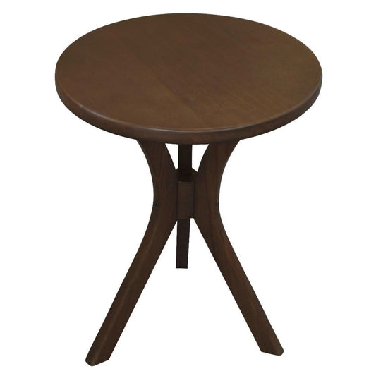 GATSBY WHITE CEDAR SMALL ROUND SIDE TABLE/LAMP TABLE WALNUT - MyChocolateWood