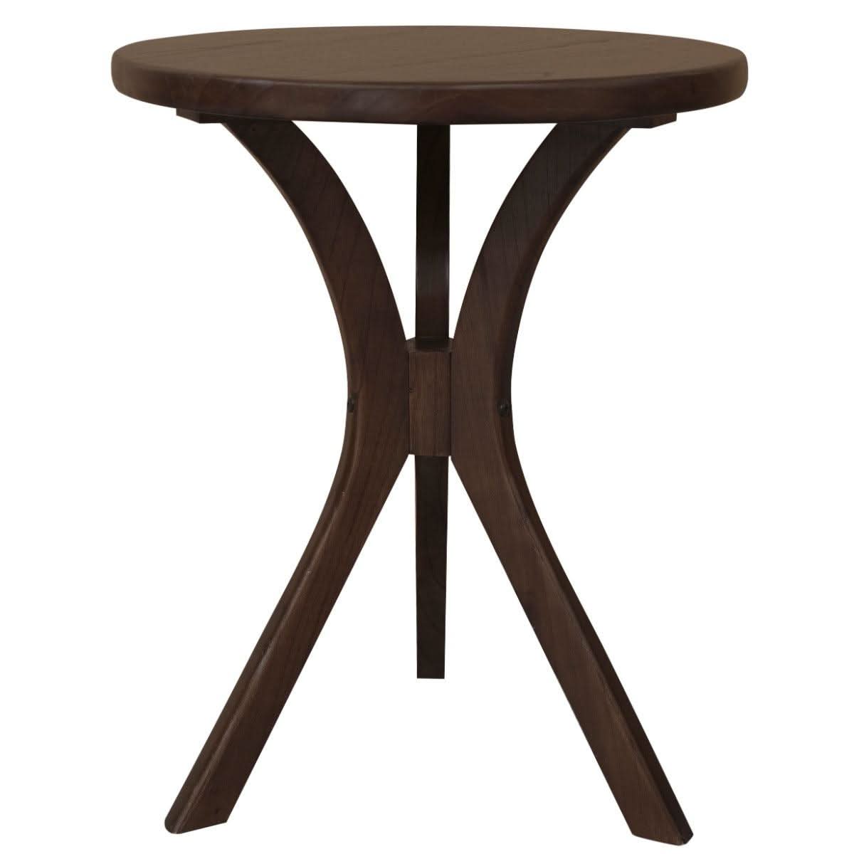 GATSBY WHITE CEDAR SMALL ROUND SIDE TABLE/LAMP TABLE WALNUT - MyChocolateWood