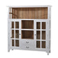 GENEVA HAMPTON STYLE 2 TONE KITCHEN CABINET WITH 2 DOORS 2 DRAWERS & 3 OPEN SHELVES - MyChocolateWood