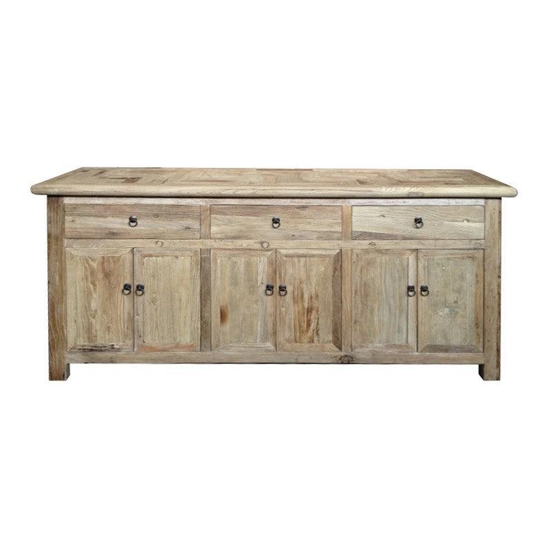 GIBRALTAR 3-DRAWER 6-DOOR SIDEBOARD / BUFFET - CRAFTED FROM RECYCLED ELM - MyChocolateWood