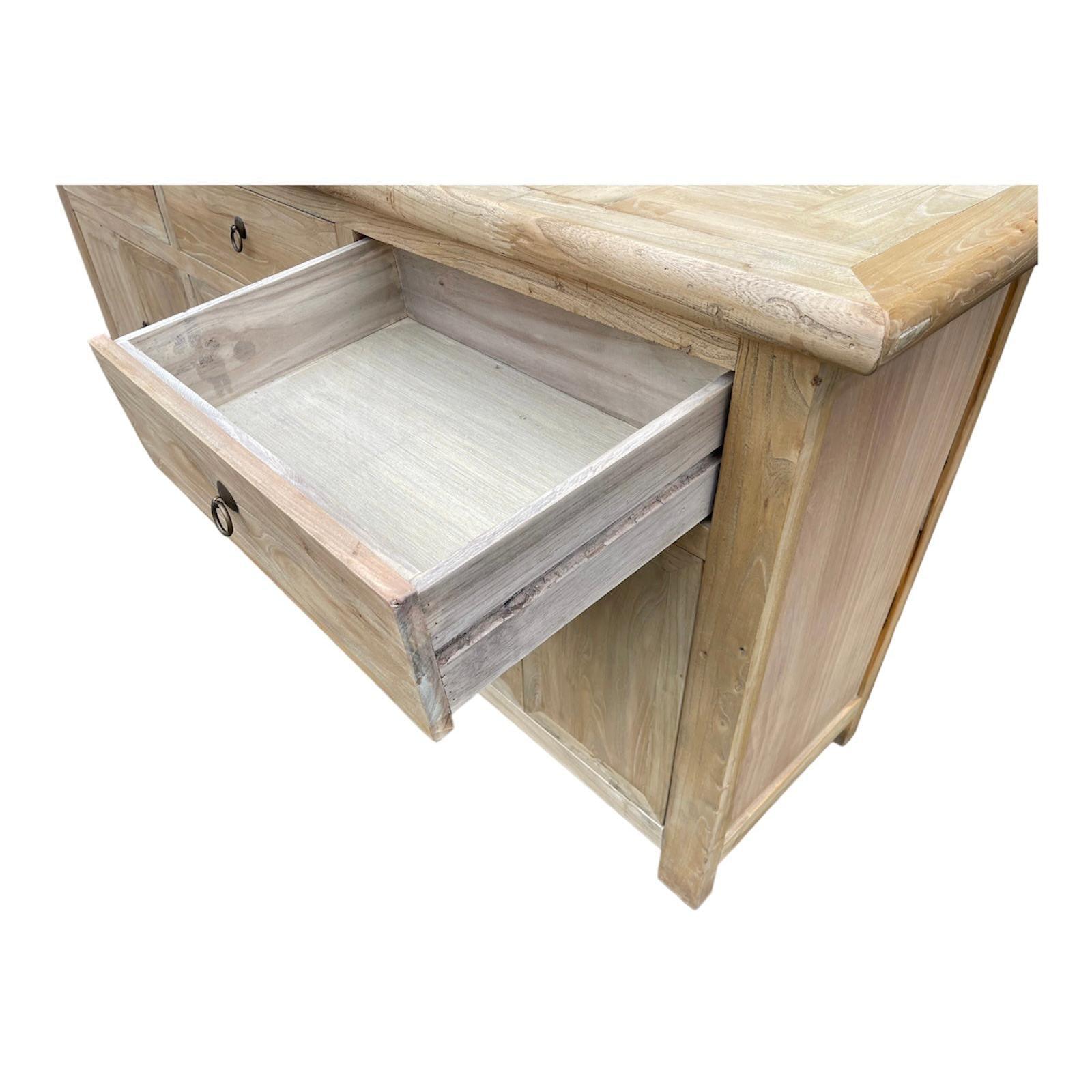 GIBRALTAR 3-DRAWER 6-DOOR SIDEBOARD / BUFFET - CRAFTED FROM RECYCLED ELM - MyChocolateWood