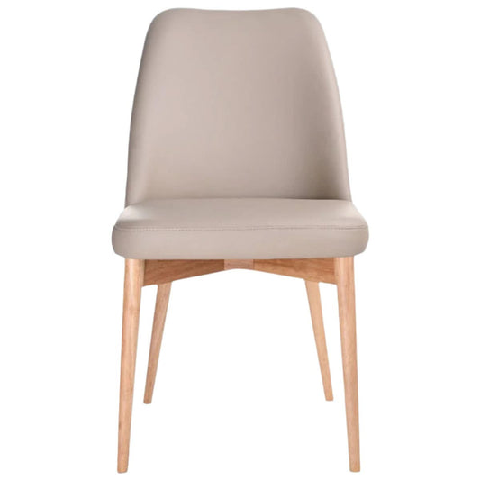 GLADIS TOP GRAIN LEATHER DINING CHAIR IN MOCHA - MyChocolateWood