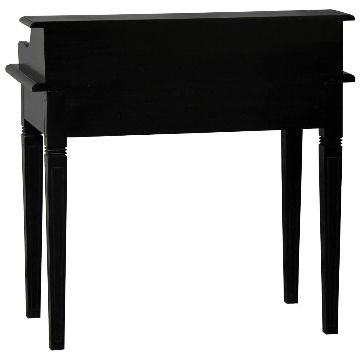 GLASMERE SOLID MAHOGANY TIMBER 6 DRAWER SECRETARY DESK - BLACK - MyChocolateWood